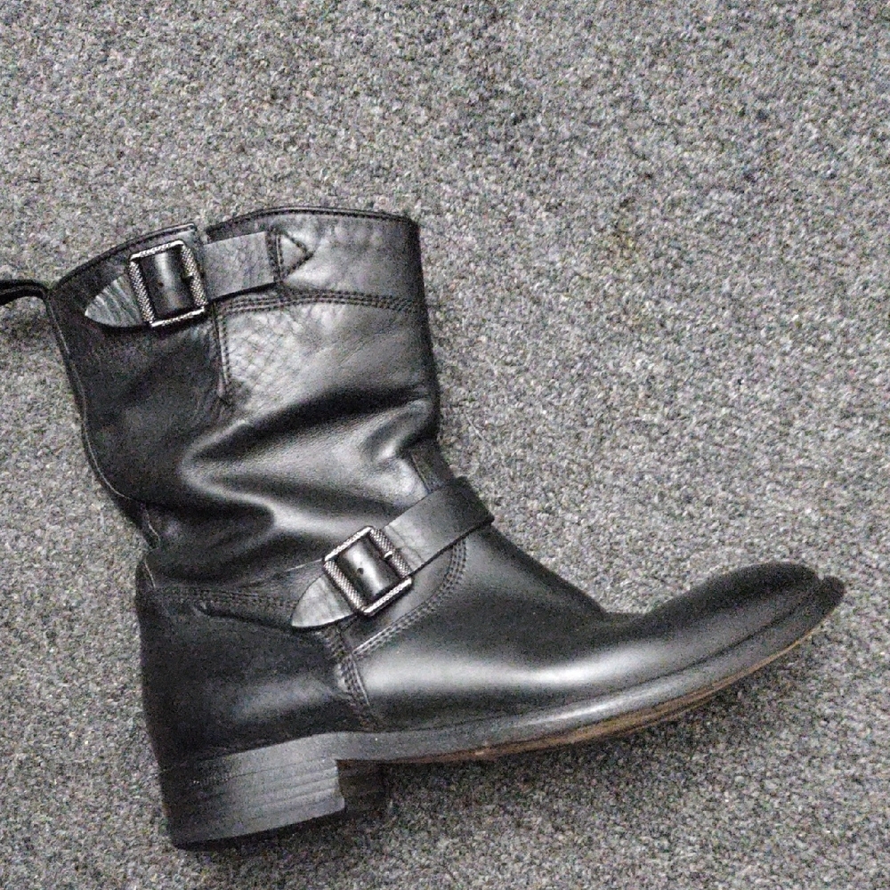 BELSTAFF Black Italian Leather Short Moto/Biker Boots